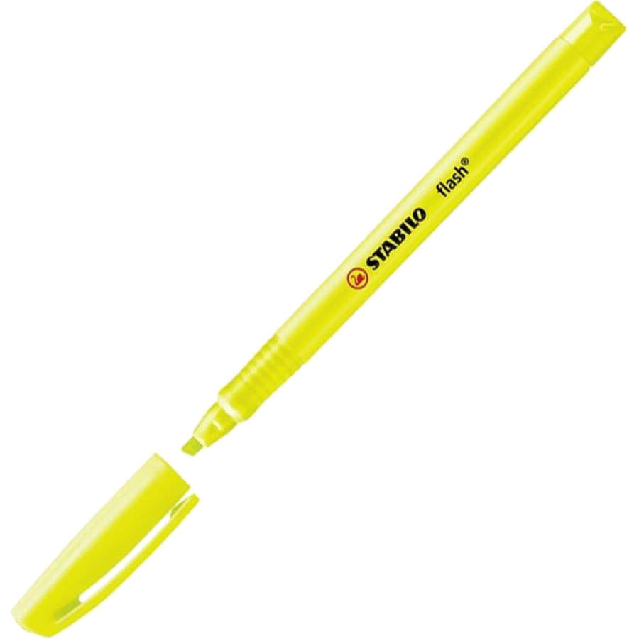 Image for STABILO FLASH HIGHLIGHTER CHISEL YELLOW PACK 10 from BusinessWorld Computer & Stationery Warehouse