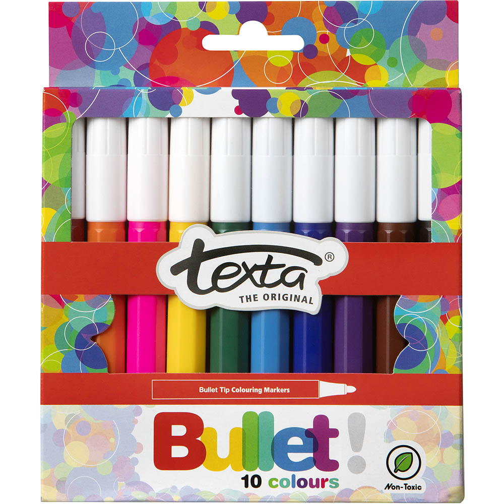 Image for TEXTA COLOURING MARKER BULLET 1.0MM ASSORTED WALLET 10 from That Office Place PICTON