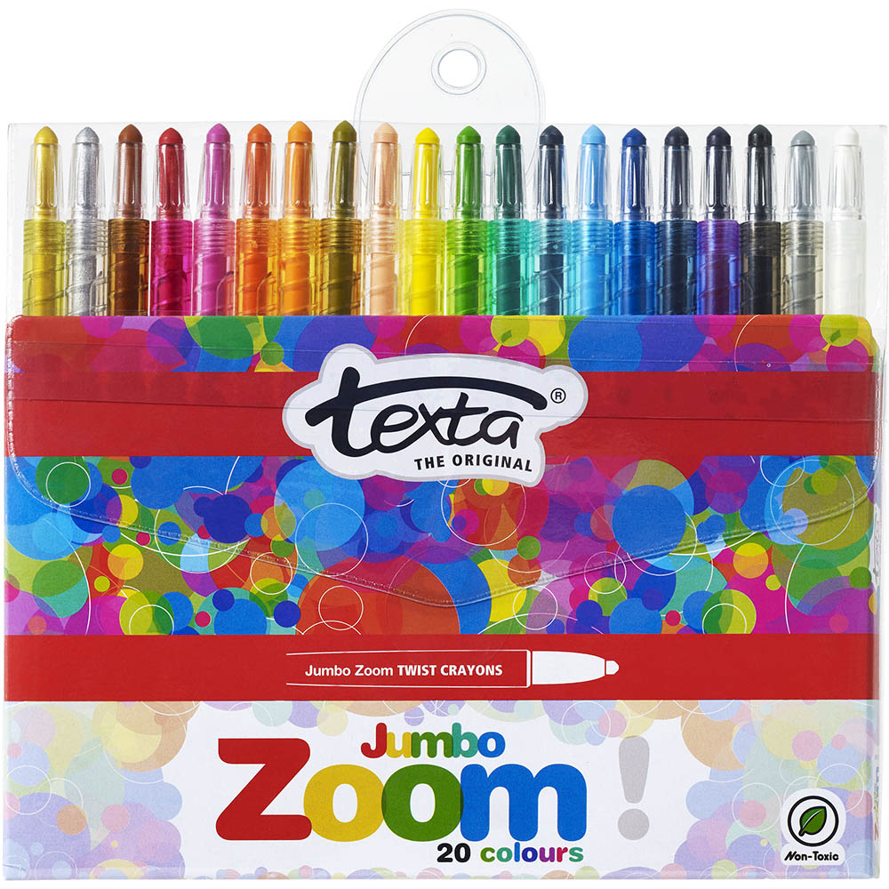 Image for TEXTA JUMBO ZOOM CRAYONS ASSORTED PACK 20 from Mitronics Corporation