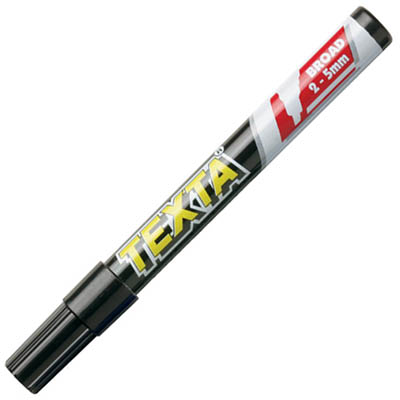 Image for TEXTA PERMANENT MARKER CHISEL 5.0MM BLACK BOX 12 from Mitronics Corporation