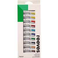 reeves acrylic colour paint set 10ml pack 12