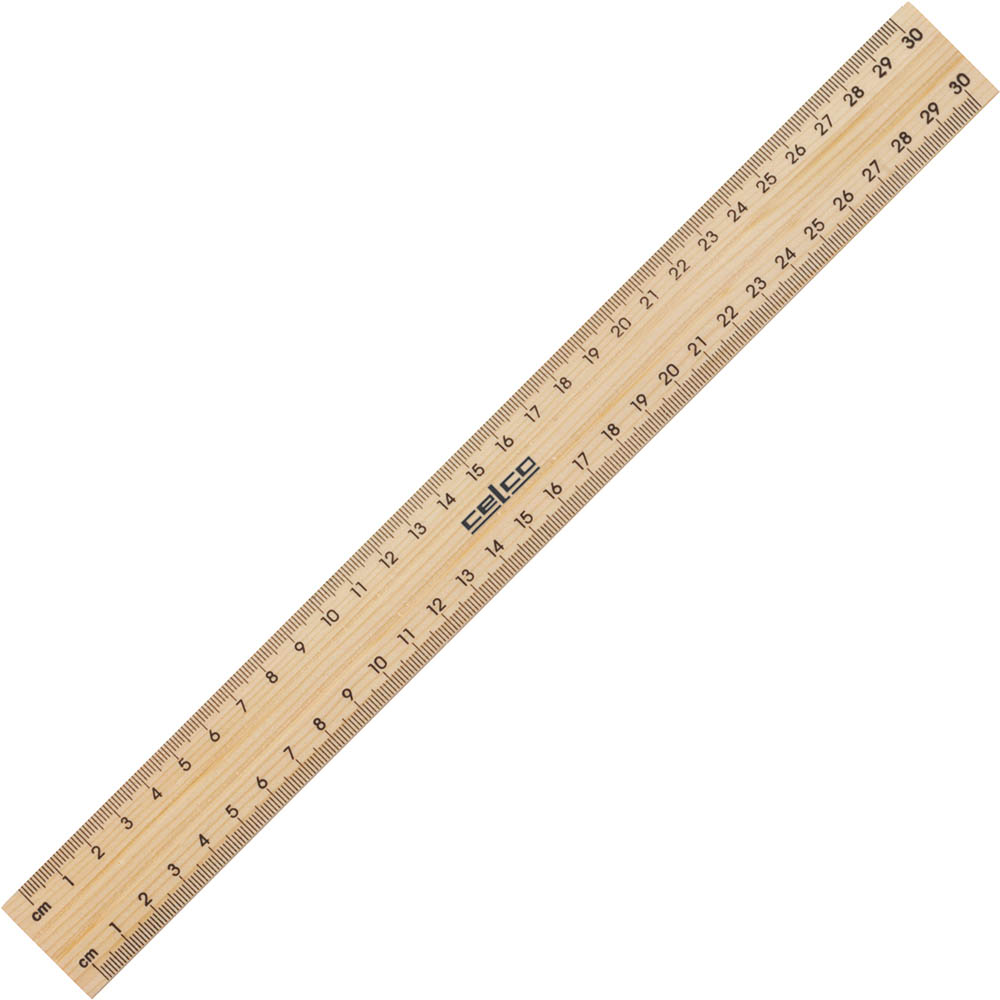 Image for CELCO RULER POLISHED WOOD DRILLED METAL EDGE 300MM from Prime Office Supplies