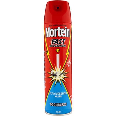 Image for MORTEIN FLY SPRAY ODOURLESS LOW ALLERGY 350G from York Stationers