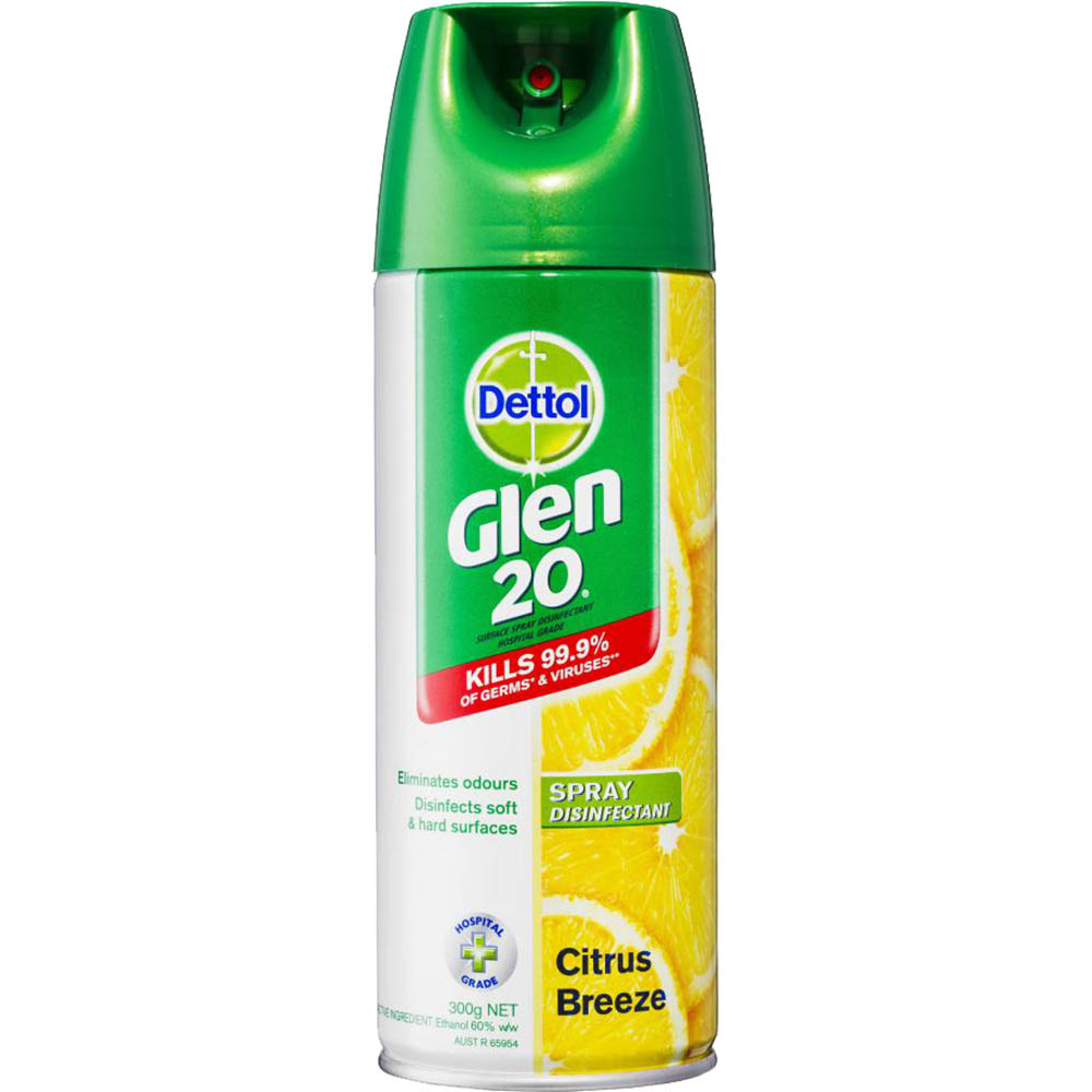 Image for GLEN 20 DISINFECTANT SPRAY CITRUS BREEZE SCENT 300G from Mercury Business Supplies