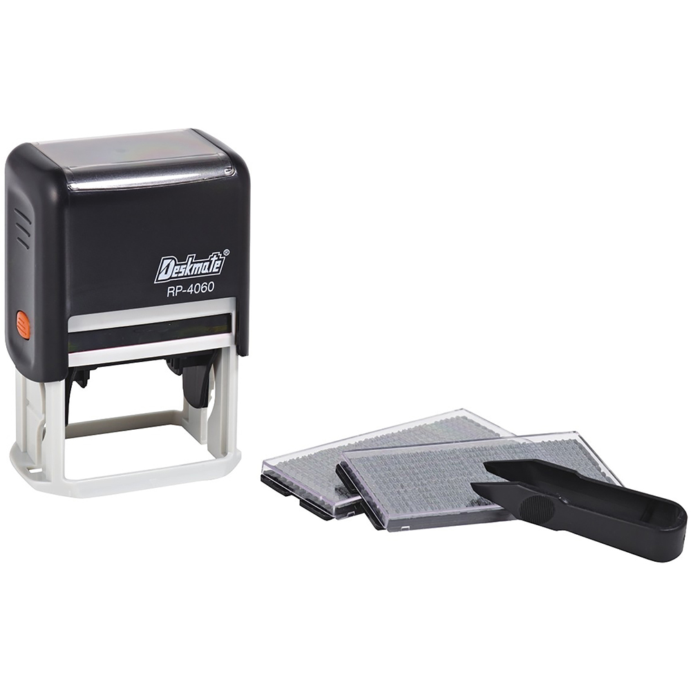 Image for DESKMATE RP-4060D DIY SELF-INKING TEXT STAMP KIT 5 LINES 3MM BLACK from York Stationers