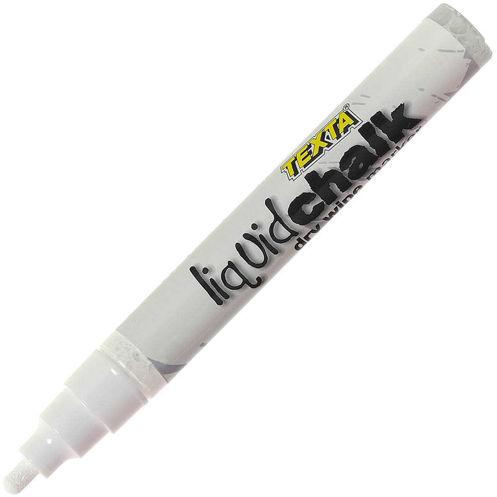 Image for TEXTA LIQUID CHALK MARKER DRY WIPE BULLET 4.5MM WHITE from Office Express