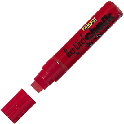 Image for TEXTA JUMBO LIQUID CHALK MARKER DRY WIPE CHISEL 15MM RED from BusinessWorld Computer & Stationery Warehouse