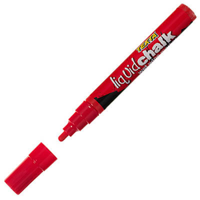 Image for TEXTA LIQUID CHALK MARKER WET WIPE BULLET 4.5MM RED from Clipboard Stationers & Art Supplies