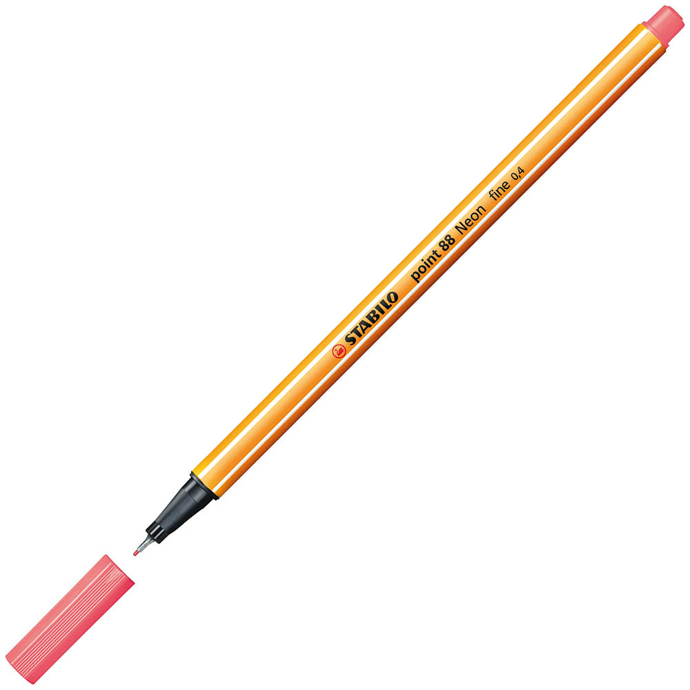 Image for STABILO 88 POINT FINELINER PEN 0.4MM NEON RED from BusinessWorld Computer & Stationery Warehouse