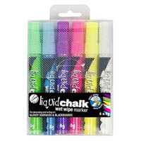 texta liquid chalk marker wet wipe bullet 4.5mm assorted wallet 6