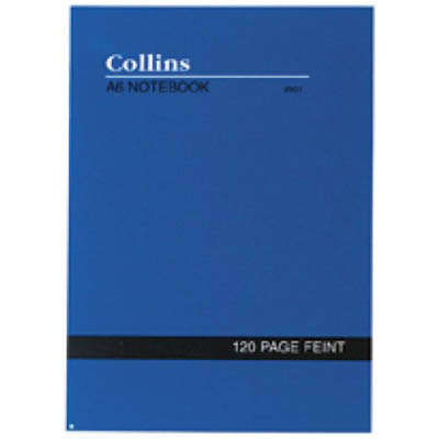 Image for COLLINS NOTEBOOK SOFT COVER FEINT RULED 120 PAGE A6 BLUE from That Office Place PICTON