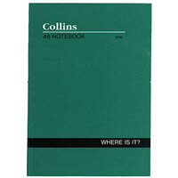 collins notebook where is it a-z index 120 page a6 green