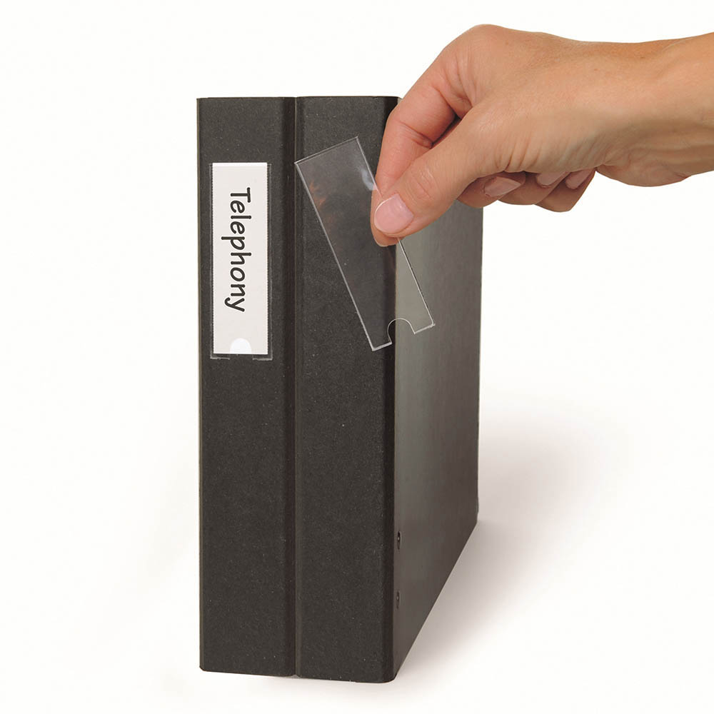 3L SPINE LABEL HOLDERS 25 X 102MM CLEAR PACK 12 |  | 7028055i