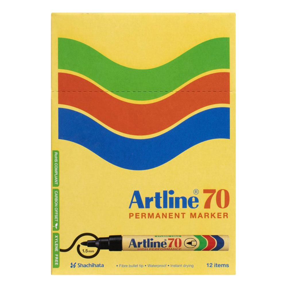 Image for ARTLINE 70 PERMANENT MARKER BULLET 1.5MM BRIGHTS ASSORTED BOX 12 from Mitronics Corporation
