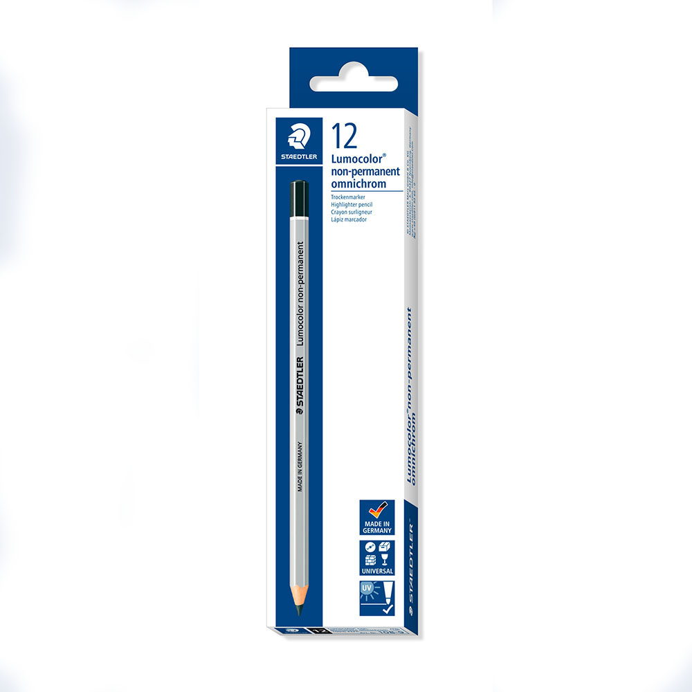 Image for STAEDTLER 108 LUMOCOLOR NON-PERMANENT OMNICHROM PENCIL BLACK BOX 12 from That Office Place PICTON