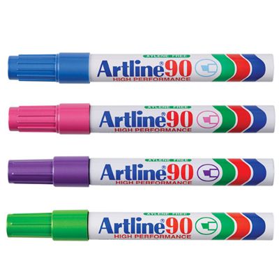 Image for ARTLINE 90 PERMANENT MARKER CHISEL 2-5MM BRIGHT ASSORTED PACK 12 from That Office Place PICTON