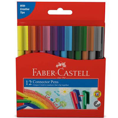 Image for FABER-CASTELL CONNECTOR PENS ASSORTED PACK 12 from Mitronics Corporation