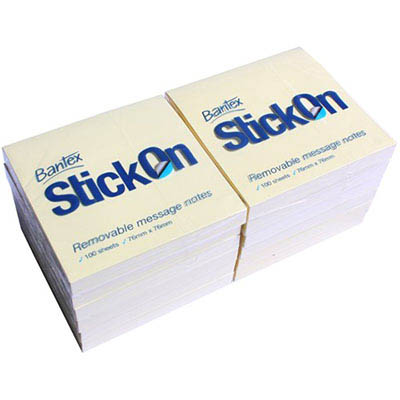 Image for STICK-ON NOTES 100 SHEETS 76 X 76MM YELLOW PACK 12 from Positive Stationery