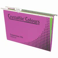 crystalfile colours suspension files foolscap purple box 10