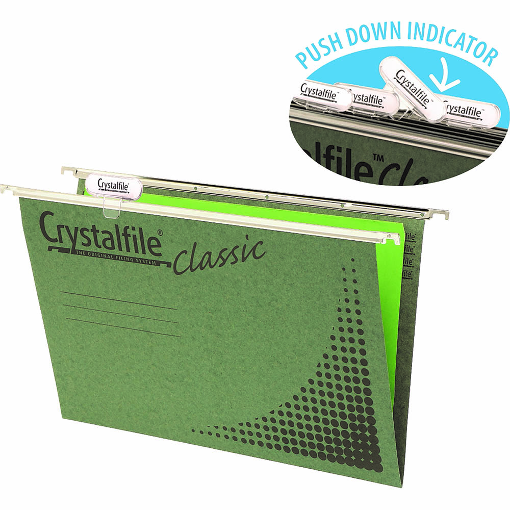 Image for CRYSTALFILE CLASSIC SUSPENSION FILES A4 GREEN PACK 20 from Prime Office Supplies