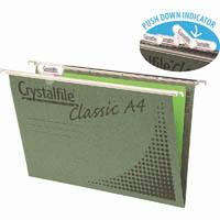 crystalfile classic suspension files a4 green box 50