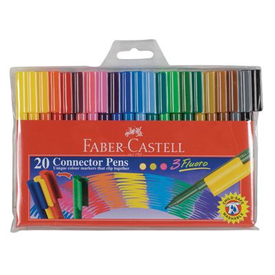 Image for FABER-CASTELL CONNECTOR PENS ASSORTED PACK 20 from Prime Office Supplies
