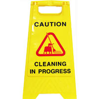 cleanlink safety a-frame sign cleaning in progress 430 x 280 x 620mm yellow