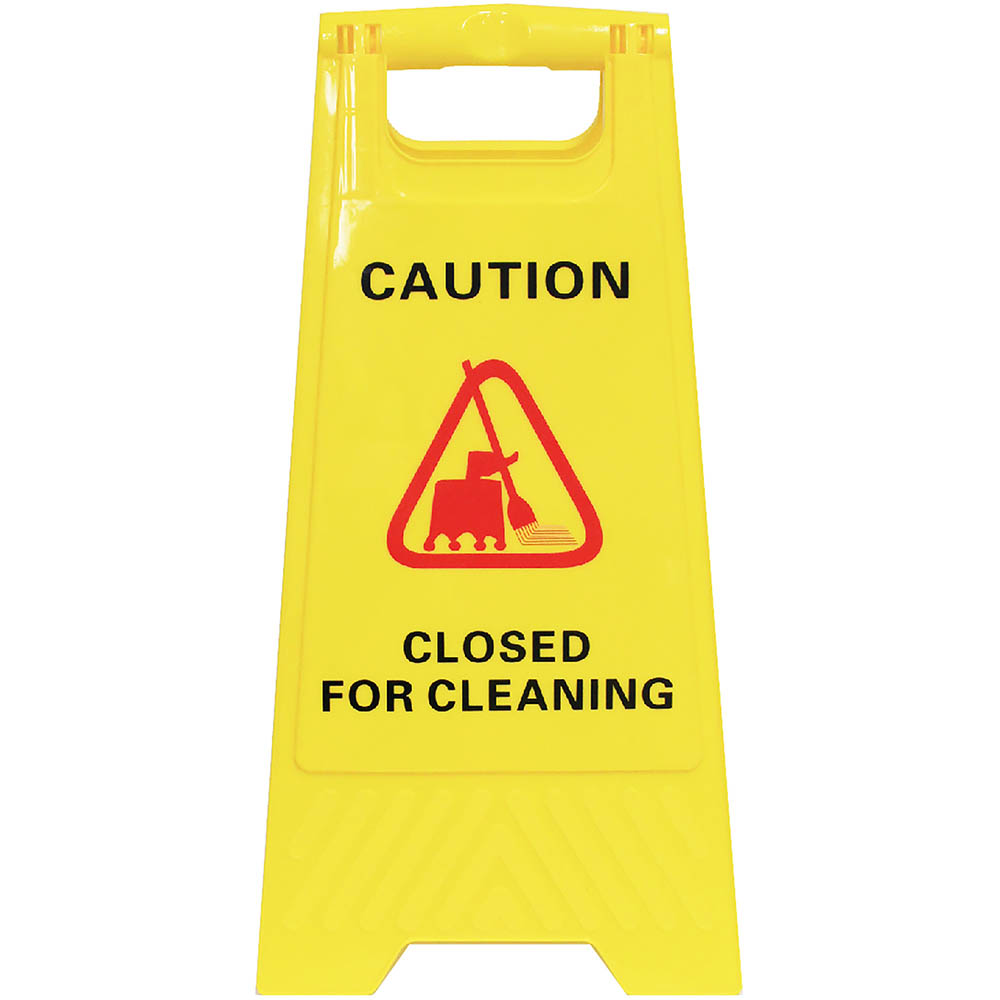 Image for CLEANLINK SAFETY A-FRAME SIGN CLOSED FOR CLEANING 430 X 280 X 620MM YELLOW from ONET B2C Store