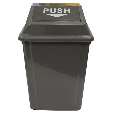 Image for CLEANLINK RUBBISH BIN WITH SWING LID 40 LITRE GREY from ALLBIZ Office Supplies