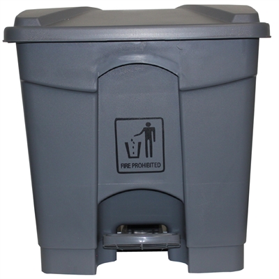 Image for CLEANLINK RUBBISH BIN WITH PEDAL LID 30 LITRE GREY from Challenge Office Supplies