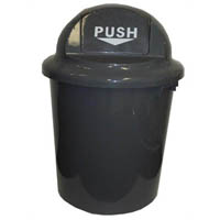 cleanlink rubbish bin circular with bullet lid 60 litre grey