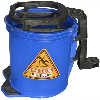 Image for CLEANLINK MOP BUCKET HEAVY DUTY PLASTIC WRINGER 16 LITRE BLUE from Buzz Solutions