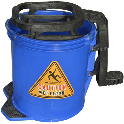 Image for CLEANLINK MOP BUCKET HEAVY DUTY PLASTIC WRINGER 16 LITRE BLUE from Office Heaven