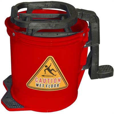 Image for CLEANLINK MOP BUCKET HEAVY DUTY PLASTIC WRINGER 16 LITRE RED from BusinessWorld Computer & Stationery Warehouse