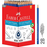 faber-castell junior grip triangular graphite pencil 2b box 72