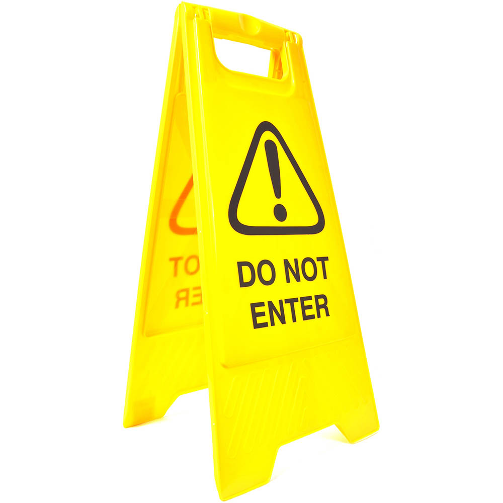 Image for CLEANLINK SAFETY A-FRAME SIGN DO NOT ENTER 430 X 280 X 620MM YELLOW from Pinnacle Office Supplies