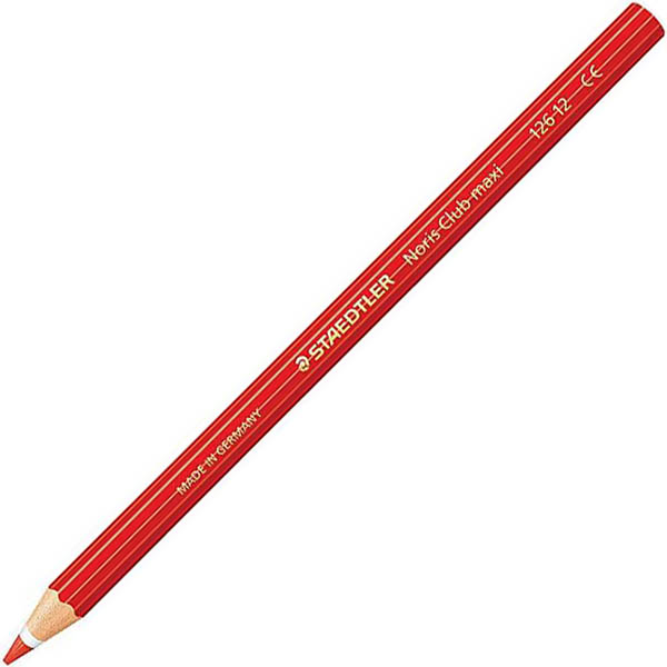 Image for STAEDTLER 126 NORIS CLUB MAXI LEARNER COLOURED PENCILS RED PACK 12 from York Stationers