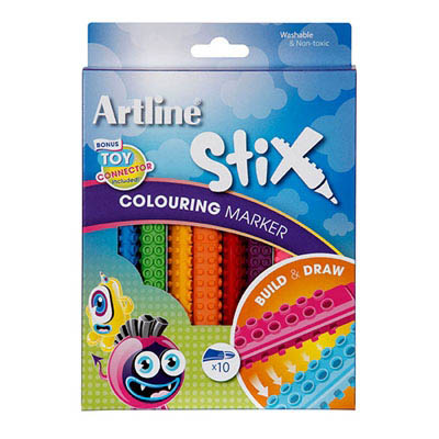 Image for ARTLINE STIX COLOURING MARKER ASSORTED PACK 10 from Office Express