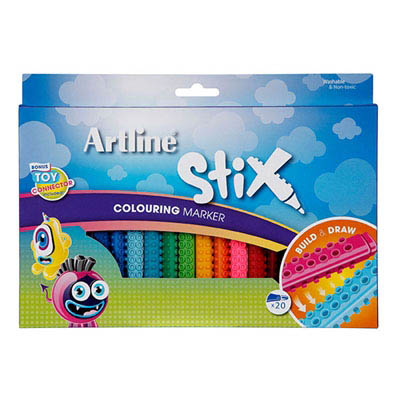 Image for ARTLINE STIX COLOURING MARKER ASSORTED PACK 20 from Clipboard Stationers & Art Supplies