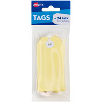 avery 13205 swing tags with string 96 x 48mm yellow pack 24