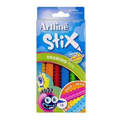 Image for ARTLINE STIX DRAWING PEN ASSORTED PACK 6 from Mitronics Corporation