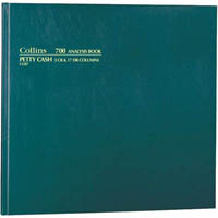 collins 700 series analysis book petty cash 3 cr / 17 dr columns 96 leaf a3.5 green