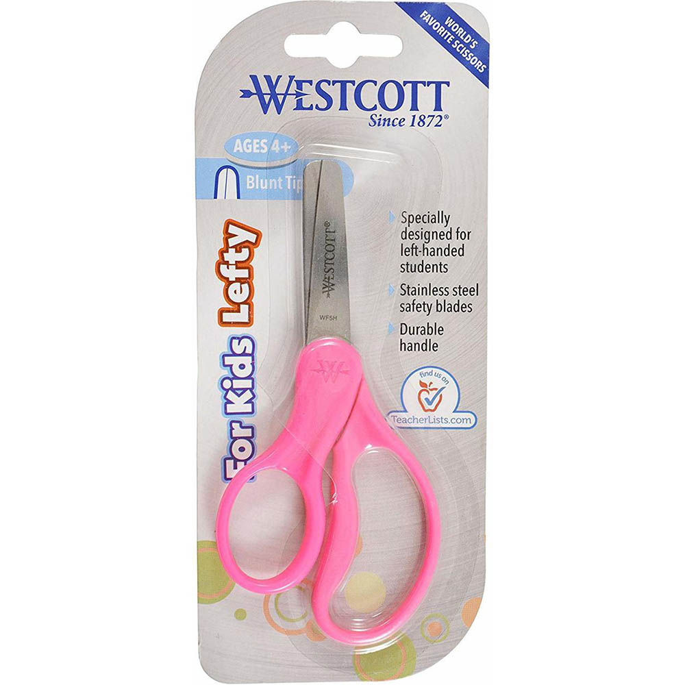 Image for WESTCOTT KIDS LEFTY SCISSORS 5 INCH BLUNT TIP ASSORTED from Mitronics Corporation