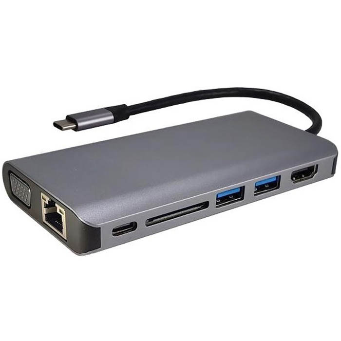 Image for SHINTARO TRAVEL DISPLAY HUB USB-C SILVER/BLACK from BusinessWorld Computer & Stationery Warehouse