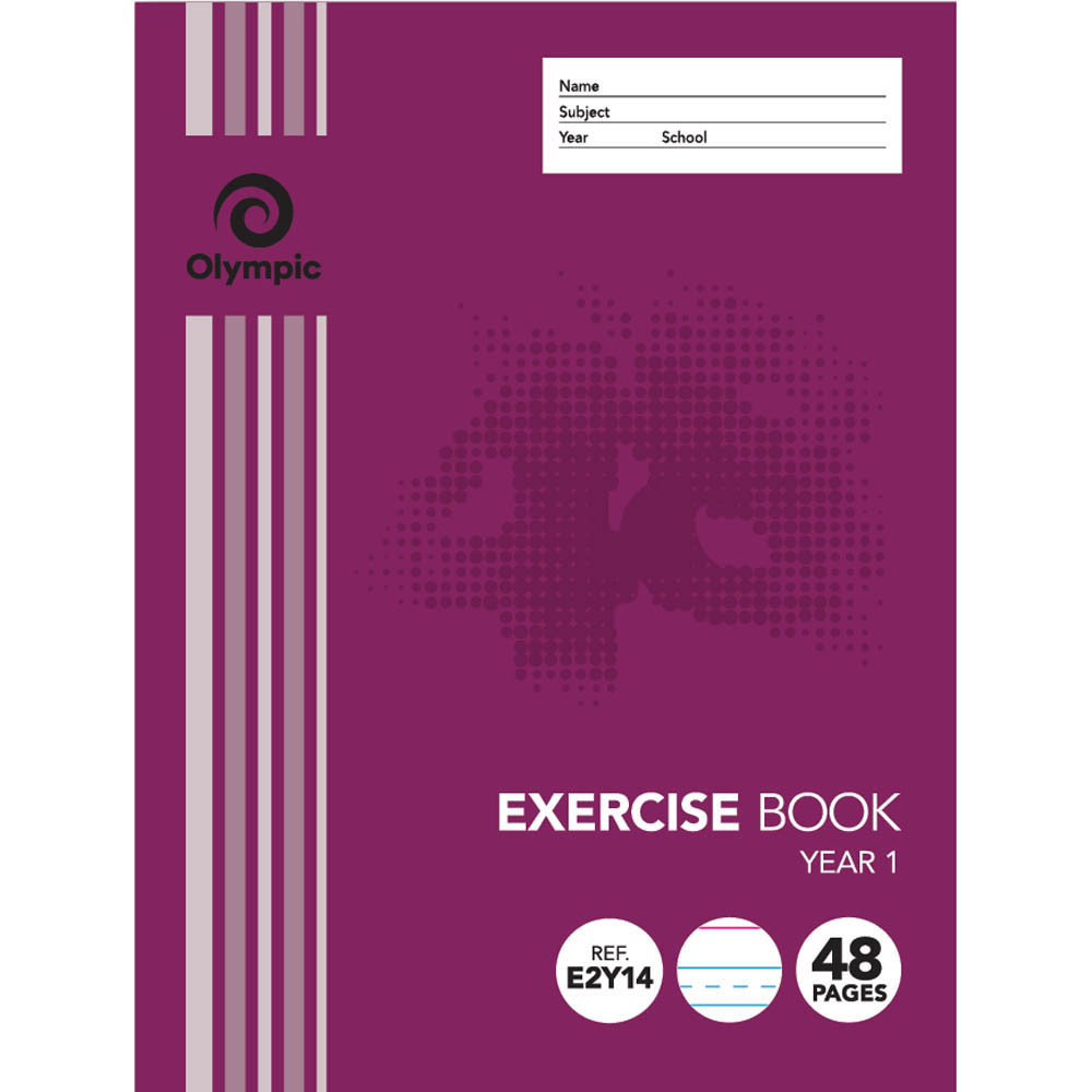 Image for OLYMPIC E2Y14 EXERCISE BOOK QLD RULING YEAR 1 55GSM 48 PAGE 225 X 175MM from Mercury Business Supplies