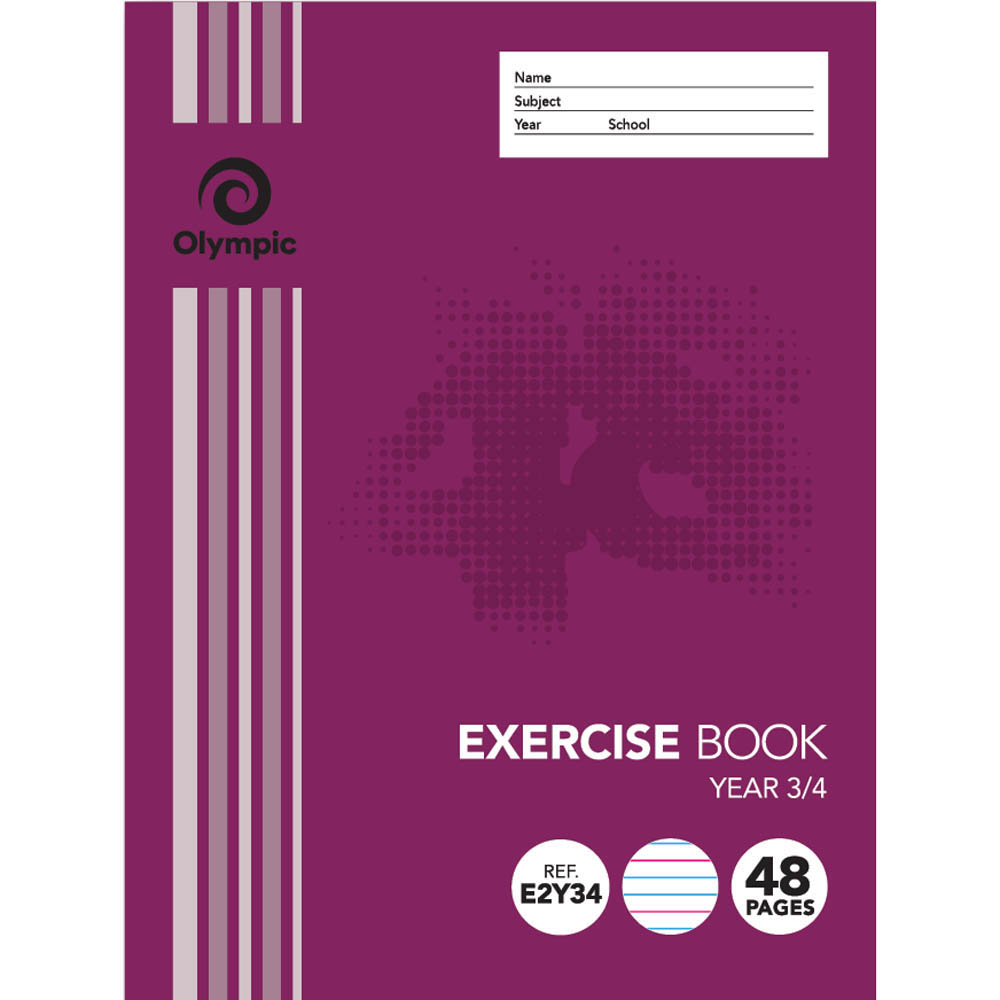 Image for OLYMPIC E2Y34 EXERCISE BOOK QLD RULING YEAR 3/4 55GSM 48 PAGE 225 X 175MM from Buzz Solutions