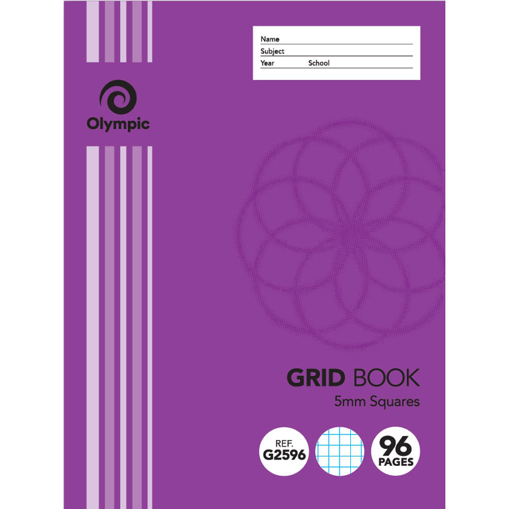 Image for OLYMPIC G2596 GRID BOOK 5MM SQUARES 96 PAGE 55GSM 225 X 175MM from Mercury Business Supplies