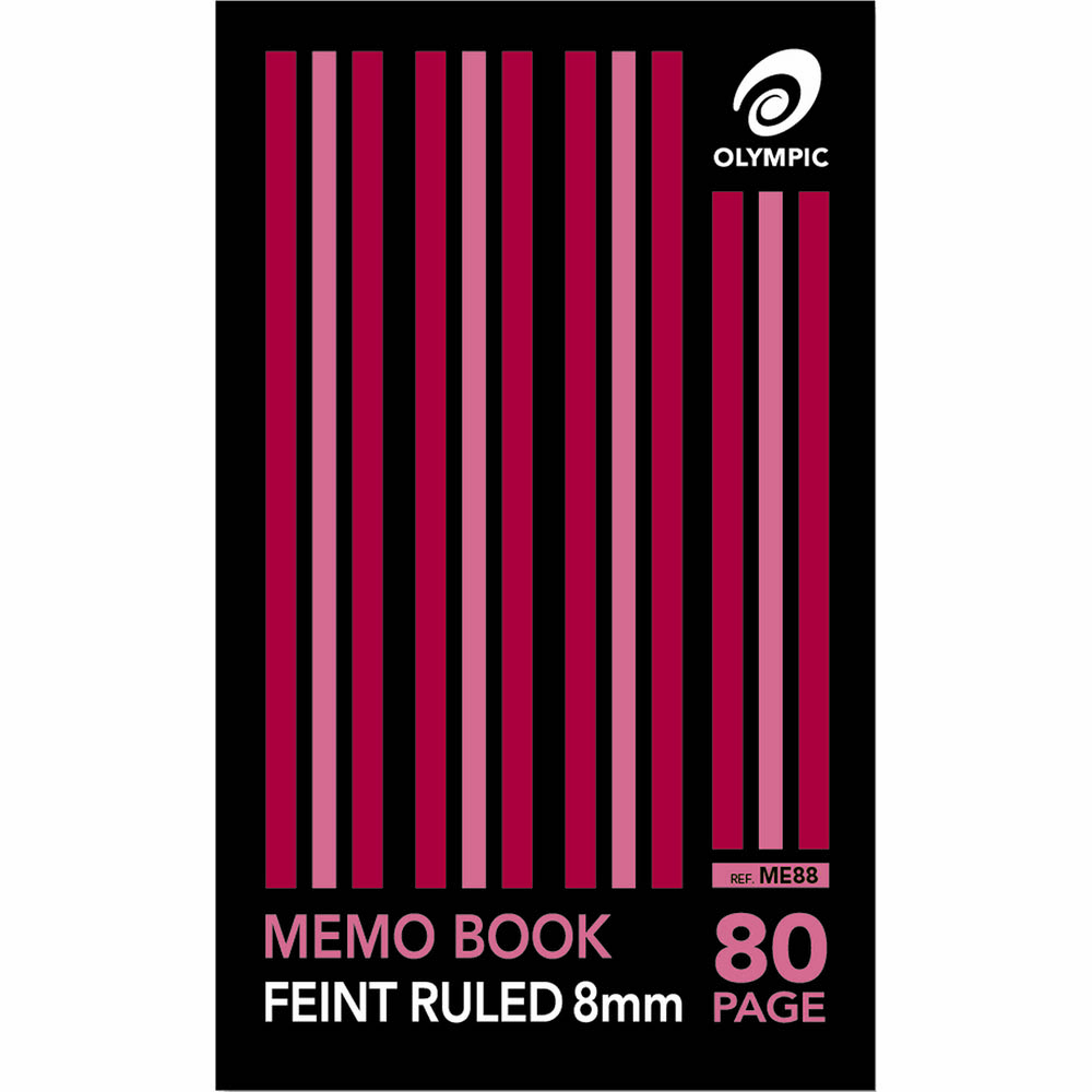 Image for OLYMPIC ME88 MEMO NOTEBOOK 8MM FEINT RULED 80 PAGE 55GSM 165 X 100MM from Office Express