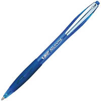 bic atlantis retractable ballpoint pen 1.0mm blue box 12