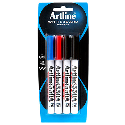 Image for ARTLINE 550A WHITEBOARD MARKER BULLET 1.2MM ASSORTED PACK 4 from BusinessWorld Computer & Stationery Warehouse